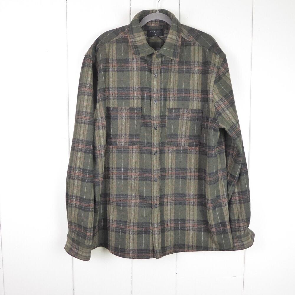 Richie Le Flannel Shacket Men SZ 2XL Wool Blend Heavyweight Utility Workwear NWT